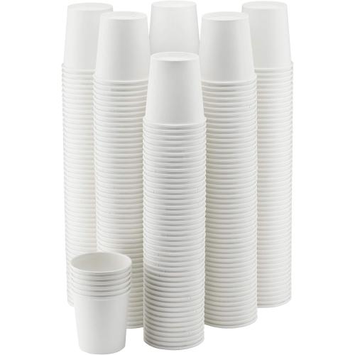 NYHI 300 Pack 6 oz White Paper Disposable Coffee Cups Hot Cold Beverage Drinking Cup for Water Juice Espresso Tea Ideal for Water Coolers Party