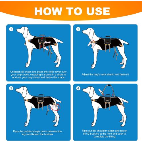 Size XL Color Black Full Body Dog Lift Harness with Handle & Adjustable Lifting Straps - Dog Carrier Sling for Joint Injuries, Arthritis, Paralysis - Up Stairs (XL)