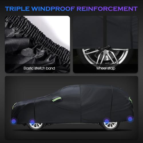 Car Cover Custom Fit for Toyota RAV4 1996-2025,Honda CRV 1997-2025, 6 Layers Truck Cover Waterproof All Weather for Automobiles,Outdoor Full Exterior Cover,Rain, Sun, Wind Protection,Black ‼️USED ‼️has mild dust and trash‼️