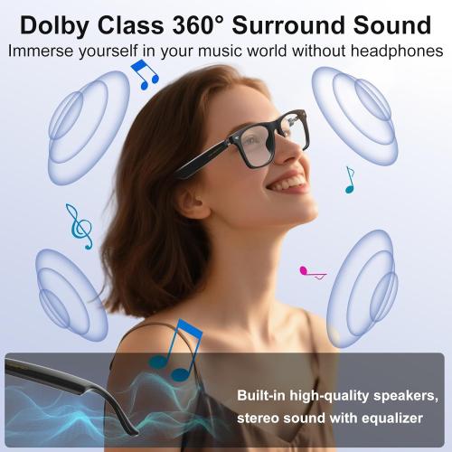 AI Smart Glasses for Men and Women with Chat GPT, Bluetooth Translation Glasses with 164 Languages and Color-Change Lens, Music Playback, Hands-Free Calls, UV & Blue Light Protection