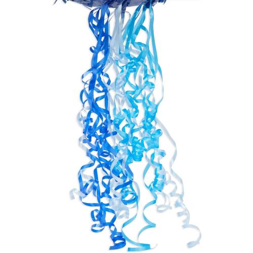 BLUE PANDA 6 Pinata Pull-String - Ombre Blue 16.5 x 11.3 x 3 In - Number 6 Pinata for Birthday Decorations & Party Decoration