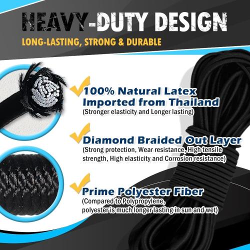 1 PCS ORANGE PerkHomy Bungee Shock Cord Rope Marine Grade Heavy Duty Polyester Bungie Elastic Stretch String for Kayak Strap Tarp Tie Down Canopy Boating Camping Tent Crafting Patio （Orange-3/16 x 50'）