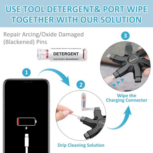 for iPhone Cleaning Kit Phone Port Cleaner, Cleaner Kit for AirPod iPhone Pro Max, Cleaning Putty for Cell Phone Charging Port Lightning Charger Connector Cable Speaker, Repair Restore Tool