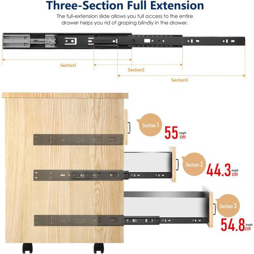 Ravinte 22 Inch Soft Close Drawer Slides 10 Pairs 20 Pack Black Full Extension Ball Bearing Drawer Glide Side Mount