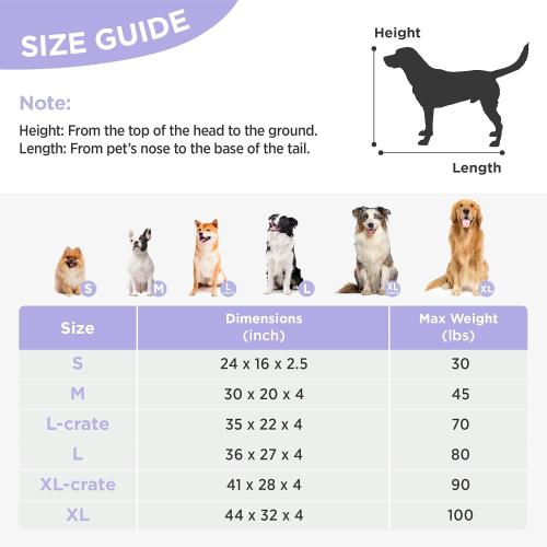 LE SURE Cute XL Dog Bed for Crate-Thick Shredded Chopped Foam Pet Bed as Gift for Indoor with Removable Washable Cover, Modern Fuzzy Plush & Anti Slip Bottom, Blue