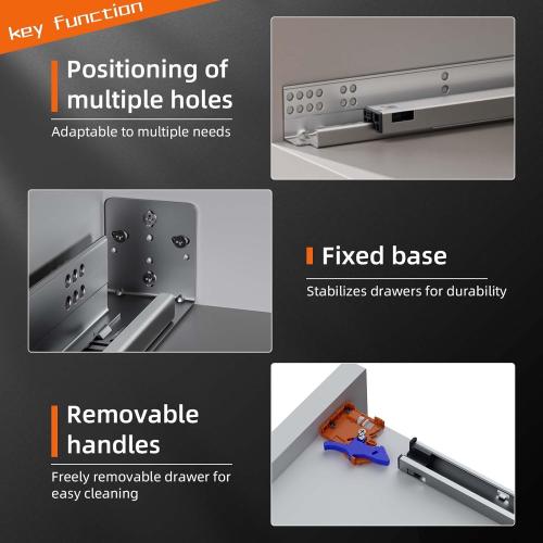 12 15 18 21 24 Inch Bottom Mount Soft Close Drawer Slides - Full Extension Concealed Rails Track - 80 lb Load Capacity - 1 Pair (Soft Close with Bracket，15 Inch)