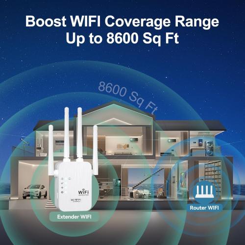WiFi Extender,WiFi Extender Signal Booster for for Home & Outdoor,Device Servers Covers Up to 6000 Sq. ft and 35 Devices,Internet Booster