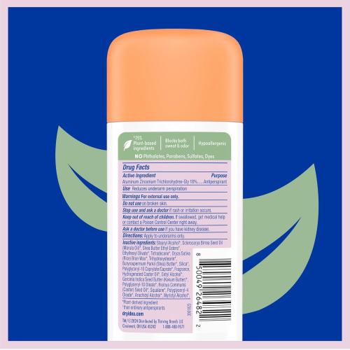 Dry Idea Plant Based Antiperspirant with Aluminum Sweat Blockers Invisible Solid Deodorant for Women – Fresh Breeze Scent, 2X Longer Sweat Protection, 72Hr Sweat & Odor Control for Sensitive Skin, 3pk