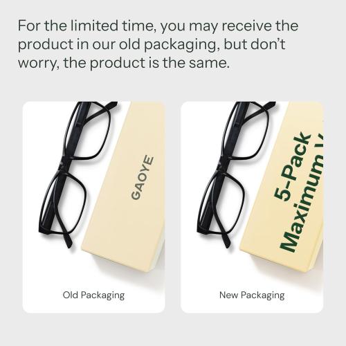 Gaoye Professional Reading Glasses for All Day - Computer Readers with Blue Light Protection - Value Pack