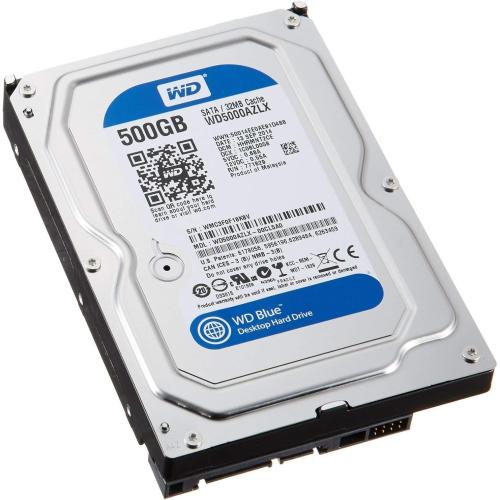 Western Digital Blue WD5000AZLX 500GB 7200RPM 32MB Cache SATA III 6.0Gb/s 3.5in Internal Desktop Hard Drive [Renewed]- w/ 1 Year Warranty