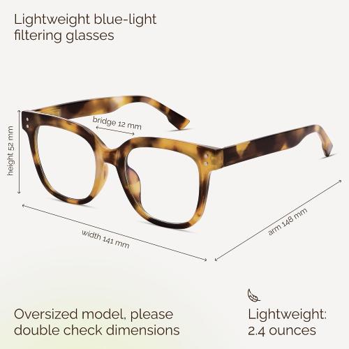 miyya Blue Light Glasses for Women & Men – Oversized UV & Blue Light Blocker Chunky Frames, Stylish Eyewear Accessories