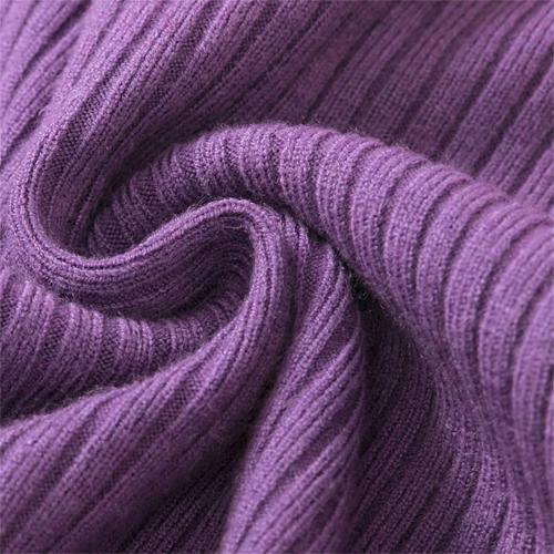 Women Crew Neck Casual Kint T Shirt Solid Short Sleeves Knitted Rib T Shirt Top