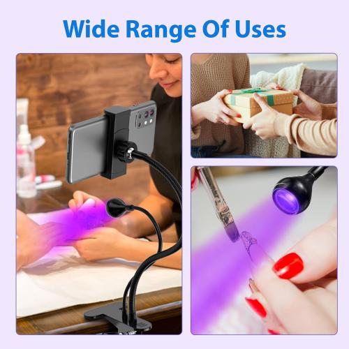 AORAEM LED Nail Lamp LED Light for Nails Quicky-Dry Gooseneck Professional UV Nail Light with Phone Holder, Nail Dryer for Gel Polish with Portable Curing Lamp for Professional Home DIY Salon