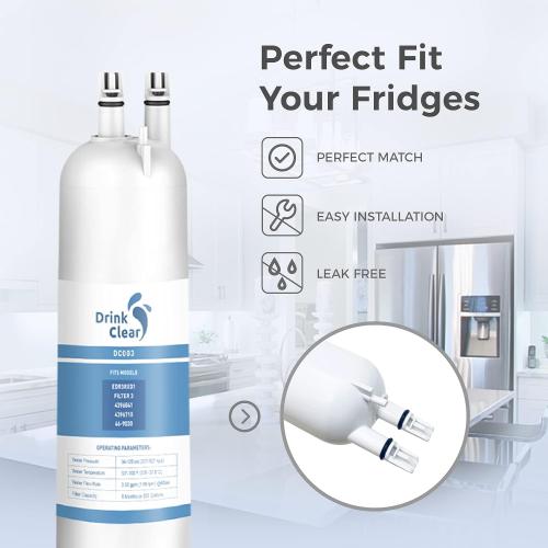 EDR3RXD1 Water Filter Replacement, Compatible with 4396841, Filter 3, 4396710, Kenmore 46-9083, 46-9030 Refrigerator Water Filter, 3 Packs