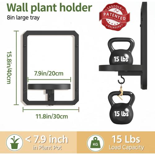 LASZOLA Plant Picture Frame Holder Shelf Wall Window Indoor, 2 Pcs Black
