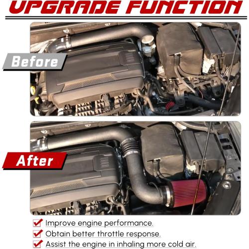 PTNHZ 3.0 Intake Pipe Cold Air Intake System Kit W/Heat Shield Compatible With 2007-2013 Audi A3 S3 2009-2013 VW Jetta MK6 Passat Tiguan
