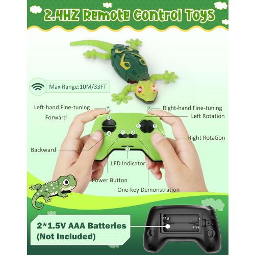 Wall Climbing Lizard,Wall Crawler Robot Gecko Remote Control,Floor Ceiling Crawling Electric Lizard Rc Car Toy,Cool Kids Toys,Easter Birthday Gifts for 3 4 5 6 7 8 9 10  Year Old Boys Girls Teens
