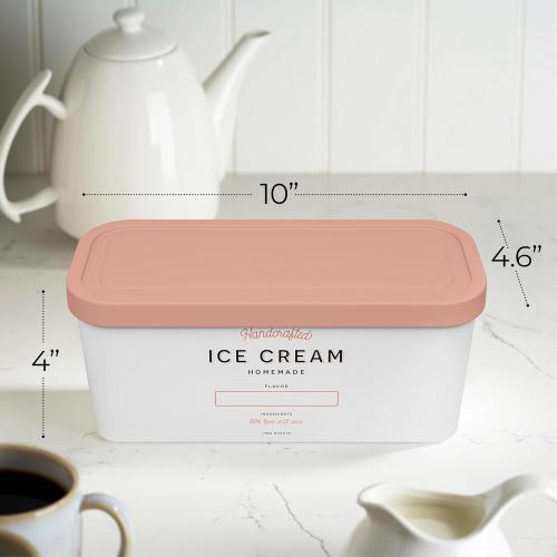 ZICOTO Set of 2 Reusable Ice Cream Tub Containers 2 Quart Each with Lids