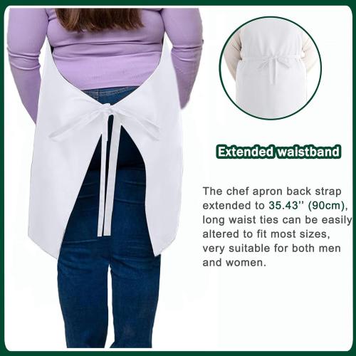5 Pack Black White Apron, Chef Servers Waitress Aprons with Pockets for Men Women, Professional Work Apron
