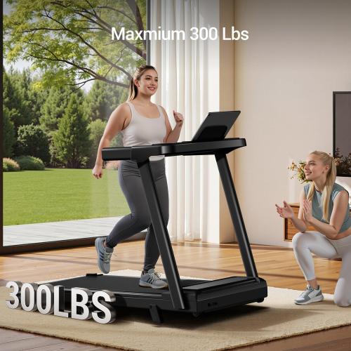 Black 3-in-1 Treadmill with 14% Incline, Portable Treadmills for Home with Handle, Foldable Treadmills with 300 Lbs Weight Capacity, 3.0HP Quiet Walking Pad Treadmill, Three Touch Screen