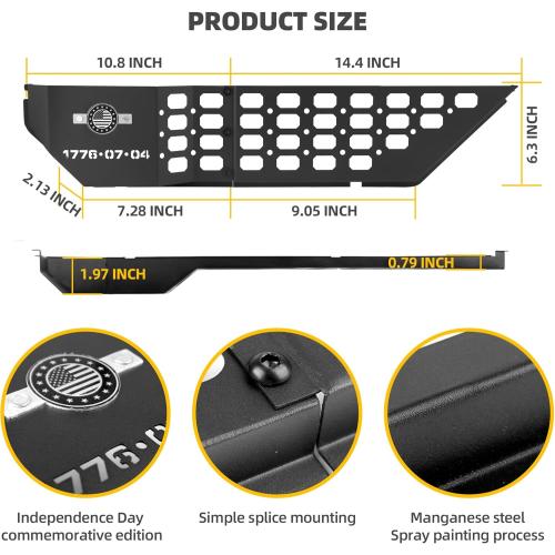 2Pcs Metal Front Door Storage Box for Jeep Wrangler JL JLU 4XE 2018-2024 & Gladiator JT 2020-2024 Interior Storage Expansion Front Door Storage Pockets Side Insert Organizer Accessories