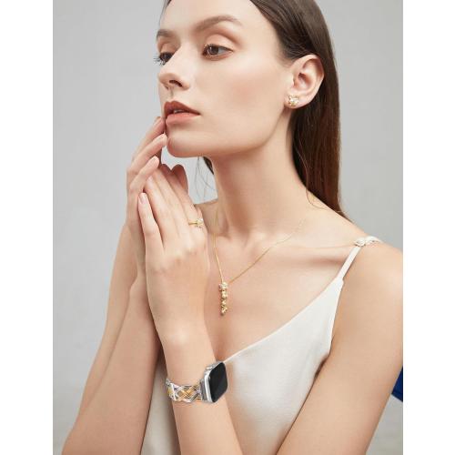 TOYOUTHS Dressy Bracelet Compatible with Apple Watch Bands 38/40/41/42/44/45/46/49mm Women, Celtic Stainless Steel Metal Fancy Nice Pretty Strap for iWatch Series 11 10 9 8 7 6 5 4 Ultra/SE 3 2 1