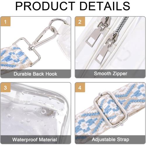 CLUCI Clear Bag for Stadium Events, Clear Crossbody Bag, Small Transparent Purses
