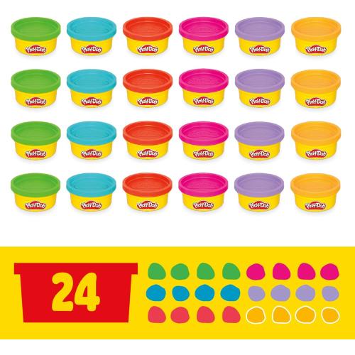 Play-Doh Party Favor Pack, Bulk 24 Pack of Modeling Compound with Cutters, Classroom Supplies for Arts & Crafts, Back to School Gifts & Prize Toys for Kids, Ages 3  (Amazon Exclusive)