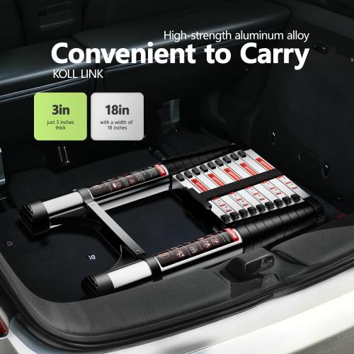 Telescoping Ladder,14.5 FT Aluminum Lightweight Extension Ladder with 2 Triangle Stabilizers, Heavy Duty 330lbs Max Capacity