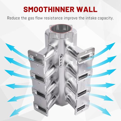 LS LS1 LS2 LS6 Intake Manifold Compatible for Chevy for GMC for Pontiac Intake Manifold Cathedral Port Silver 102mm