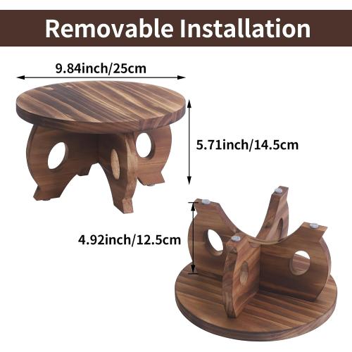 Plant Stand Indoor Wooden Plant Stool Round Stand Risers for Decor Plant Pedestal Stand Farmhouse Rustic Decorative Display Flower Holder Pedestal Board Brown