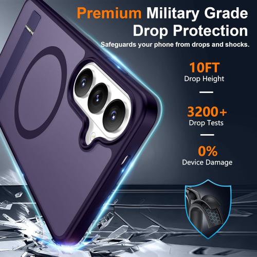 SPIDERCASE Magnetic for Samsung Galaxy S26 Plus Case, with [3 Stand Ways][ Military Grade Drop Protection] with Invisible Stand Shockproof Slim Case for Samsung Galaxy S26 Plus 6.7, Purple