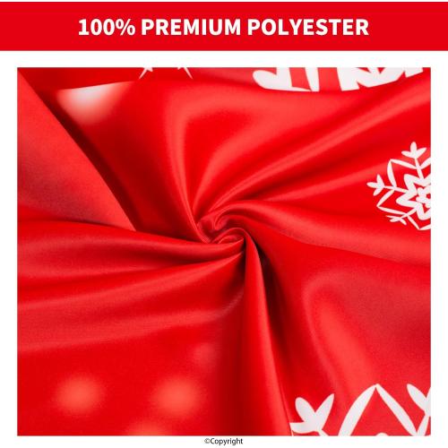 Snowflake Christmas Curtains Living Room 52 x 84 inch, 2 Panels, Grommet Printed Fabric Decorations Blackout Curtains, Thermal Insulated Holiday Red Window Drapes Panel for Kid Room, and Indoor