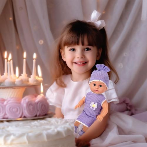 7 Set Baby Doll Clothes,14-18 inch Reborn Doll Clothes Accessories Dress with Hats Socks Outfits Fits for 43cm New Born/15 inch Bitty/16 Inch Baby Dolls