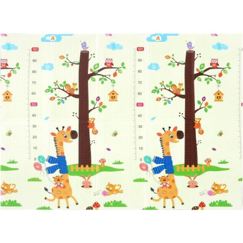 Baby Play Mat, 80x72 Inch Play Mat Perfect for Use Baby Playpen, Extra Large Crawling Mat with Cartoon Animal Pattern, Thick Foam Play Mat Portable Baby Floor Mat for Infant Toddler Giraffe