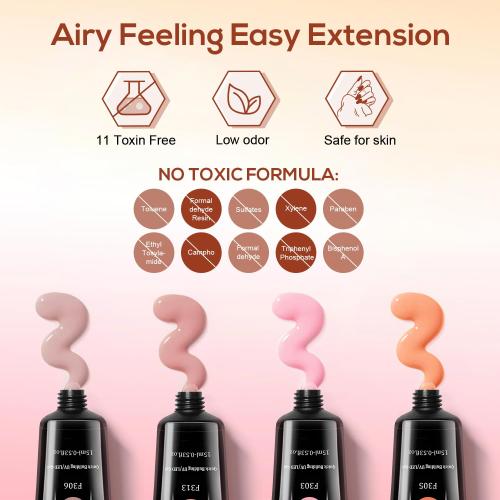 JEWHITENY Poly Extension Gel Kit With 48W LED Nail Lamp 14 Colors Builder Extension Gel All-in-One French Kit Nail Art Design Beginner Kit