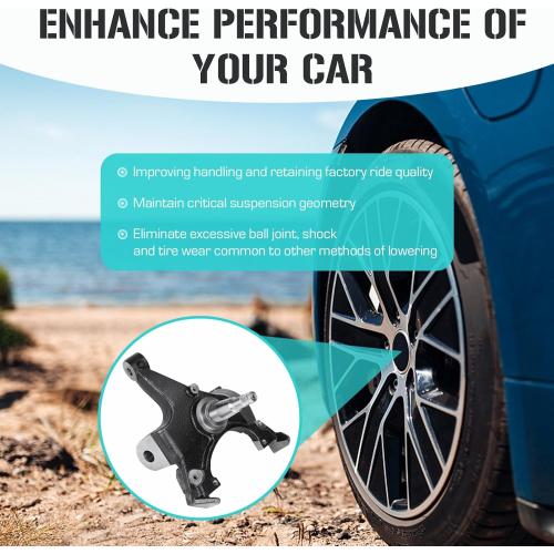 2 Drop Spindles Lowering Kit Fit for GMC C1500 C2500 1988-1998, C1500 2500 Suburban 1992-1999, for Chevy Tahoe Yukon 1995-1999, Fits 2WD 1.25 Rotors Truck SUV Front Suspension