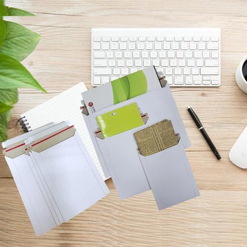 30 Pack White Rigid Mailers 7.5X9.45 Inches - Can Keep Flat Kraft Cardboard Mailer, Suitable for Protecting Shipping Gift Cards, Invitations, Photos, Documents