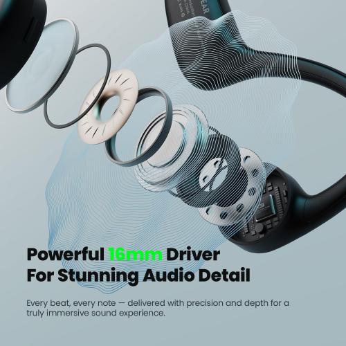 Bone Conduction Headphones,Bluetooth V6.0 Open Ear Headphones with Mic,Bone Conduction Earbuds 12Hrs Playtime,IPX5 Waterproof Sport Headphone for Running