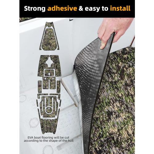 FOCEAN Boat Flooring EVA Foam Boat Decking Camo Marine Flooring Self-Adhesive Marine Mat for Motorboat RV Yacht Kayak 94.5 x 47.2/23.6/15.7