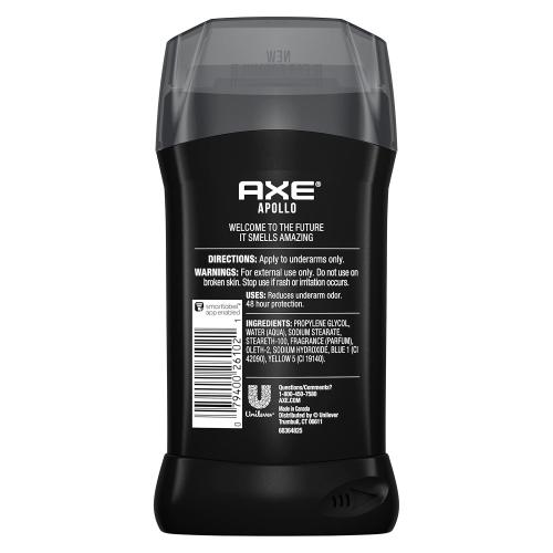 3oz AXE Apollo Deodorant Stick 4 Count For Long Lasting Odor Protection, Sage And Cedarwood Men's Deo, Aluminum Free 3oz