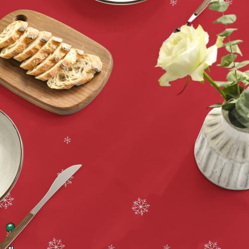 Horaldaily Christmas Tablecloth 90×90 Inch Round, Gingerbread Man Tree Snowman Red Washable Table Cover for Party Picnic Dinner Decor