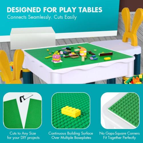 Lekebaby Classic Baseplates Building Base Plates for Building Bricks 100% Compatible with Major Brands-Baseplates 10 x 10,Age 3 and up, Pack of 6