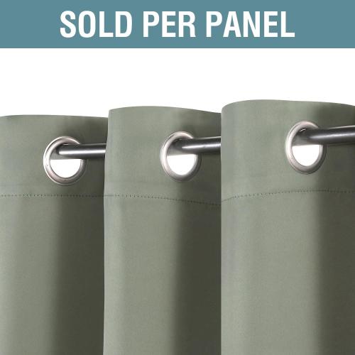 H.VERSAILTEX Window Treatment Curtains/Drapes Blackout for Bedroom Room Darkening Thermal Curtains for Living Room Noise Reducing Sound Proof Solid Grommet Curtain (One Panel, Light Sage, 52W x 84L)