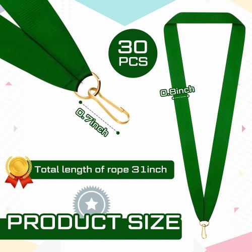 30 Pieces Award Ribbon Medal Ribbons Neck Ribbons for Medals Flat Medal Lanyards Ribbon Lanyard with Snap Clips for Competitions Sports Meeting Party Student Awards