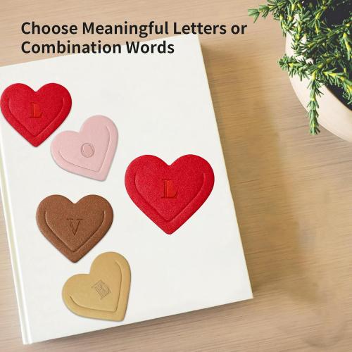 Personalized Leather Heart Bookmark with Initial, Cute Letters Custom Corner Book Mark for Reading Women, Student, Book Lovers, Teacher Appreciation Gifts, Book Accessories (J)