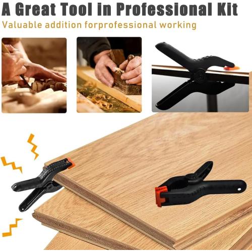 ‼️may have missing pieces ‼️24 PCS 3.5 Heavy Duty Plastic Spring Clamps, Black Spring Clips for Backdrops, Craft Projects, Woodworking, Photography and Display Stands