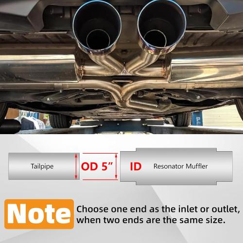 A-KARCK 5 Inlet Exhaust Resonator, 5 Inlet 5 Outlet 30 Overall Length Muffler Resonator Stainless Steel (5 Inlet/Outlet 30 Long)