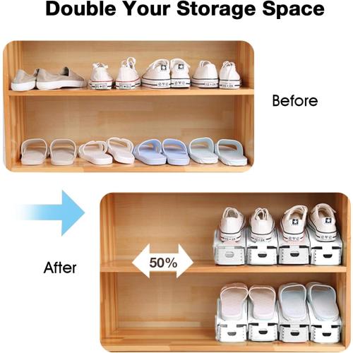 Neprock Shoes Organizer for Closet, Shoe Rack Organizador De Zapatos for Closet Organization, Shoe Slots Organizer Shoe Storage Shoe Holder Space Saver for Entryway(36-Pack)(White)