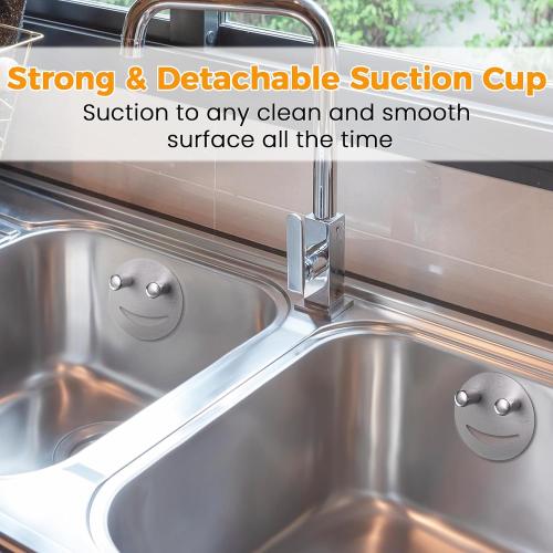 Semcide Sponge Holder, Stainless Steel Sink Caddy w/Suction Cup Installation, Sponge Organizer for Kitchen/Bathroom Sink, Self Draining, Dishwasher Safe for Holding Sponges, Silver(1-Pack)